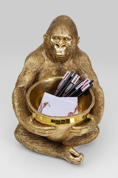 Deko Figur Gorilla Holding Bowl Gold 4