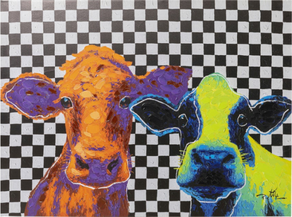 Leinwandbild Colorful Cows 120x90cm