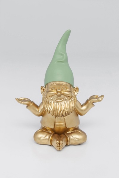 Deko Figur Zwerg Meditation Gold