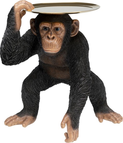 Deko Figur Butler Playing Chimp Schwarz 52cm