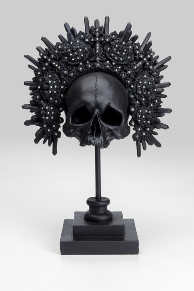 Deko Objekt King Skull Schwarz 49cm