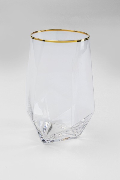 Wasserglas Diamond Gold Rim