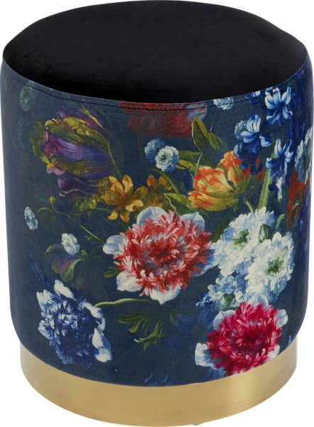 Hocker Cherry Flower Schwarz Brass Ø32 cm