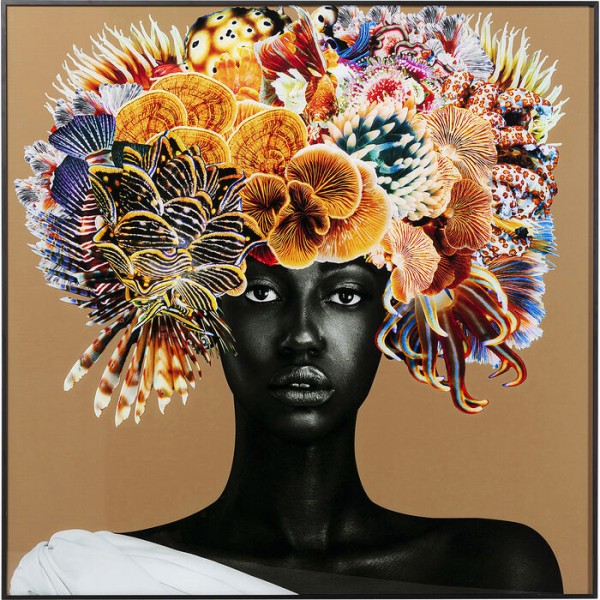 Gerahmtes Bild Flower Hair 120x120cm