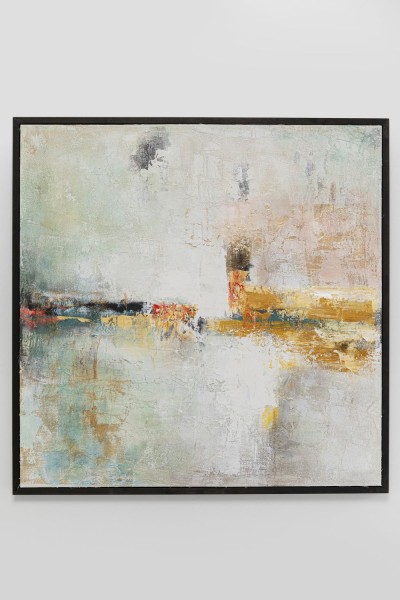 Gerahmtes Bild Dust Gold 120x120cm