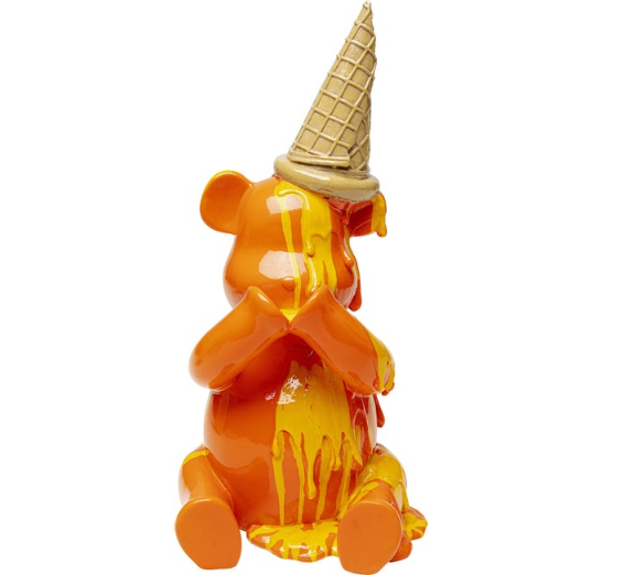 Deko Figur Sitting Gelato Bear Orange