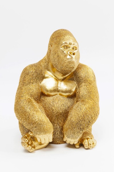 Deko Figur Monkey Gorilla Side Medium Gold 39cm