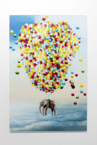 Glasbild Balloon Elephant 100x150cm