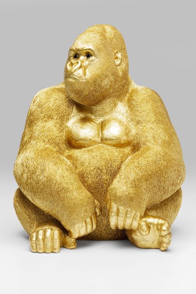 Deko Figur Monkey Gorilla Side XL Gold