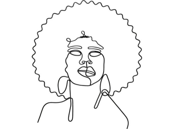 Wandobjekt Wire African Woman 50x57cm