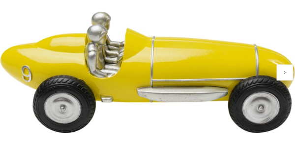 Deko Objekt Racing Car Gelb 9cm