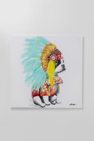 Leinwandbild Headdress Dog 80x80cm